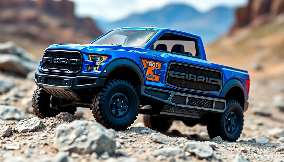 Discover the Thrill of the Ford Raptor F150 RV Metal Car Toy for Kids 1:24 - Blue