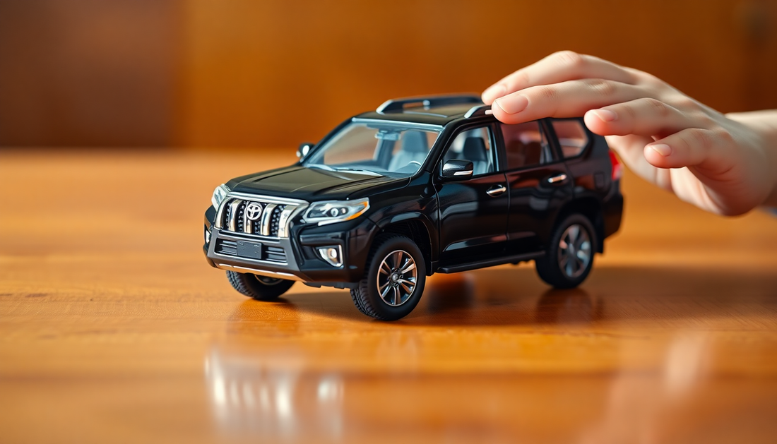 Discover the Allure of Toyota Prado Model Metal Car Toys for Kids: A 1:32 Scale Black Beauty