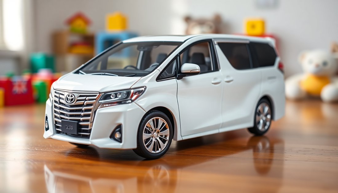 Discover the Joy of Driving with Toyota Alphard Metal Car Toys for Kids 1:24 - White