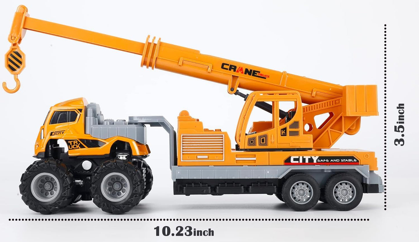 Construction Truck Toys Crane Loader Excavator Truck Toys Diecast Alloy - Yellow