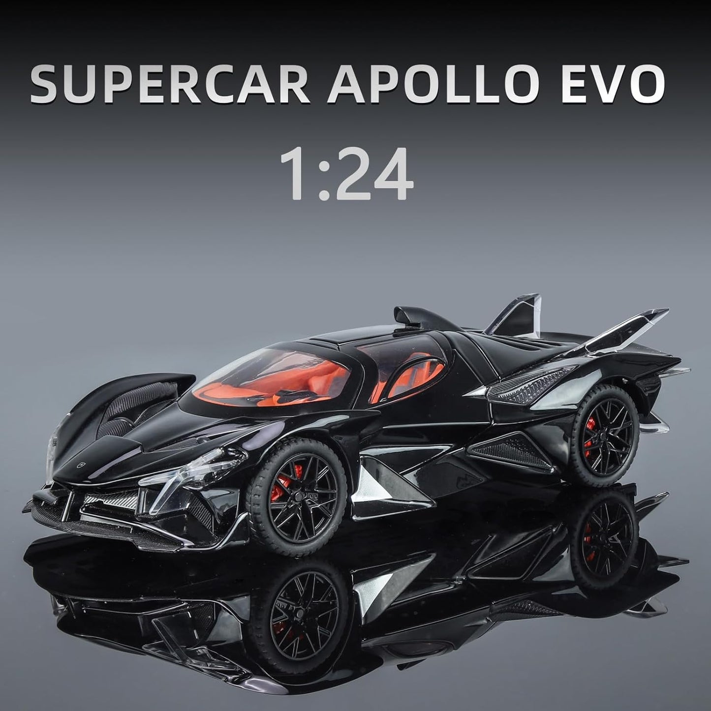 Apollo Evo Metal Car Toys For Kids 1:24 - Black