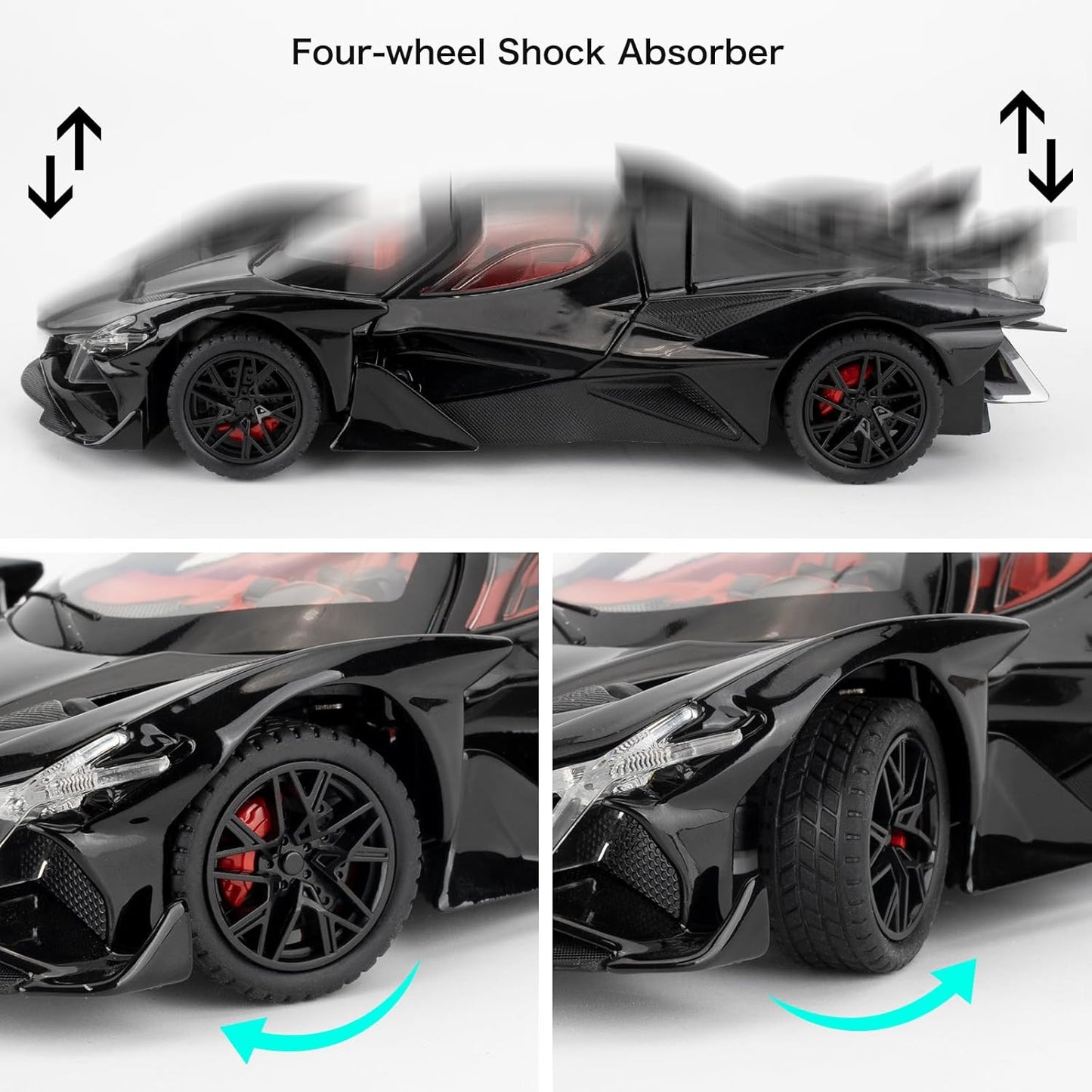 Apollo Evo Metal Car Toys For Kids 1:24 - Black