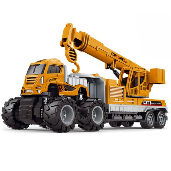 Construction Truck Toys Crane Loader Excavator Truck Toys Diecast Alloy - Yellow