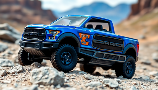 Discover the Thrill of the Ford Raptor F150 RV Metal Car Toy for Kids 1:24 - Blue