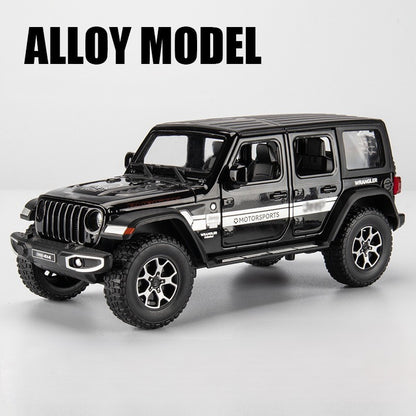 Jeeps Wrangler Rubicon Metal Car Toys For Kids 1:24 - Black