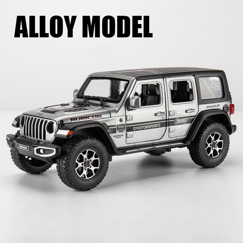 Jeeps Wrangler Rubicon Metal Car Toys For Kids 1:24 - Gray