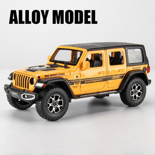 Jeeps Wrangler Rubicon Metal Car Toys For Kids 1:24 - Yellow