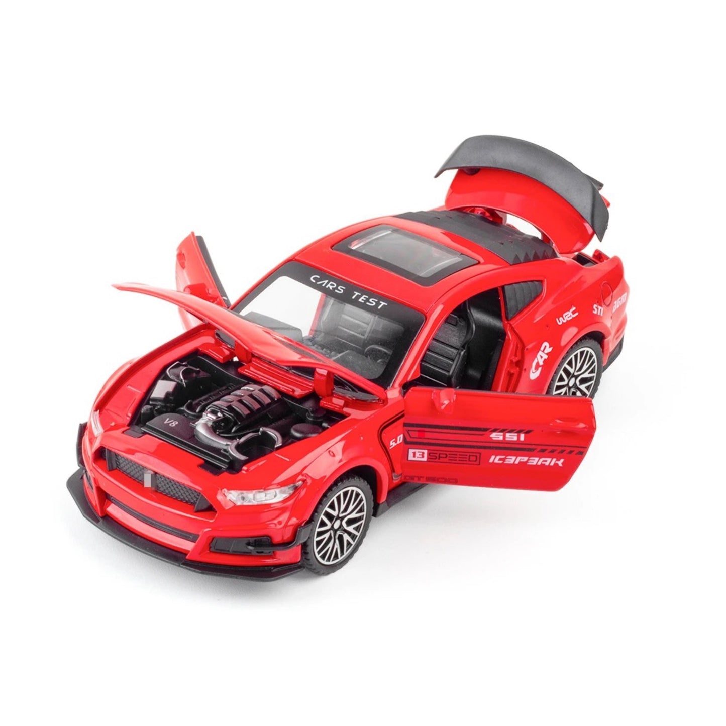 Ford Mustang Gt500 Metal Car Toys For Kids 1:32 - Red