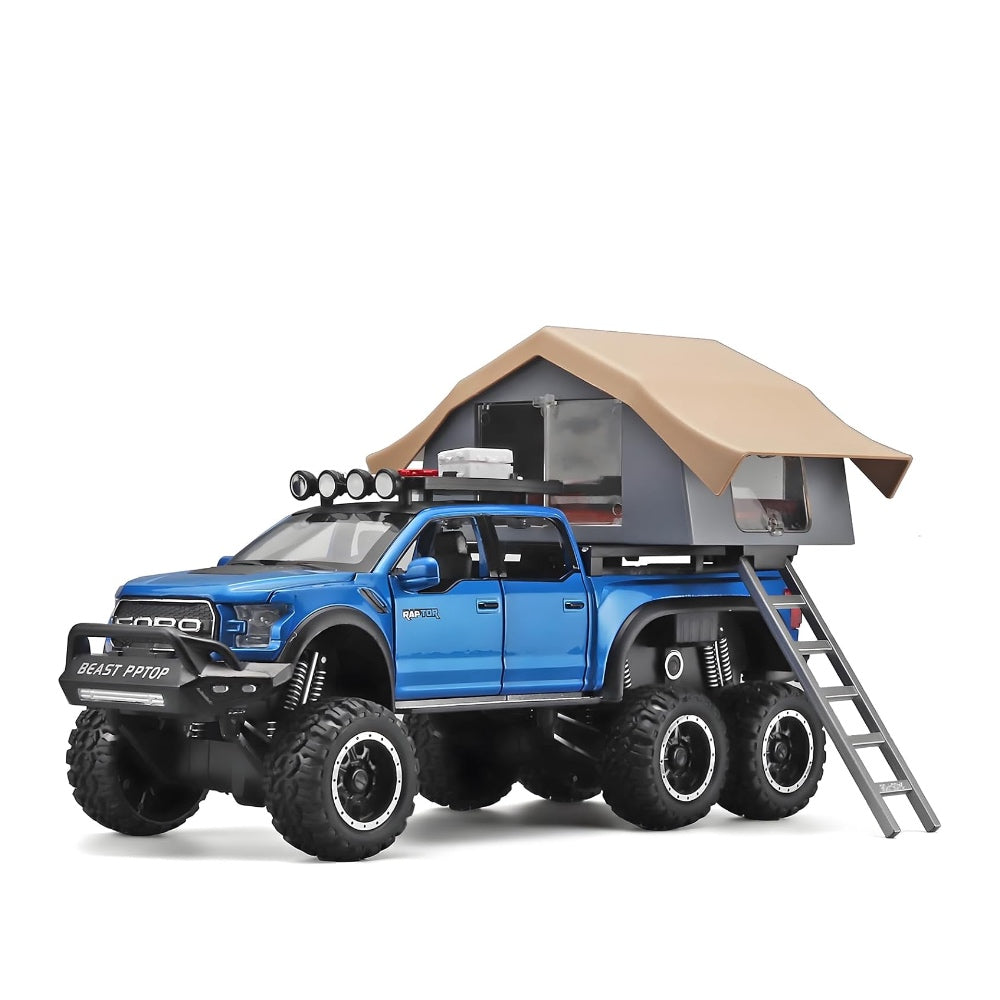 Ford Raptor F150 Rv Metal Car Toys For Kids 1:24 - Blue