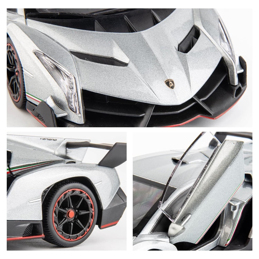 Lamborghini Venom Metal Car Toys For Kids 1:24 - Silver