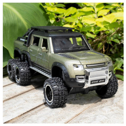 Land Rover Pickup 6*6 Metal Car Toys For Kids 1:24 - Green