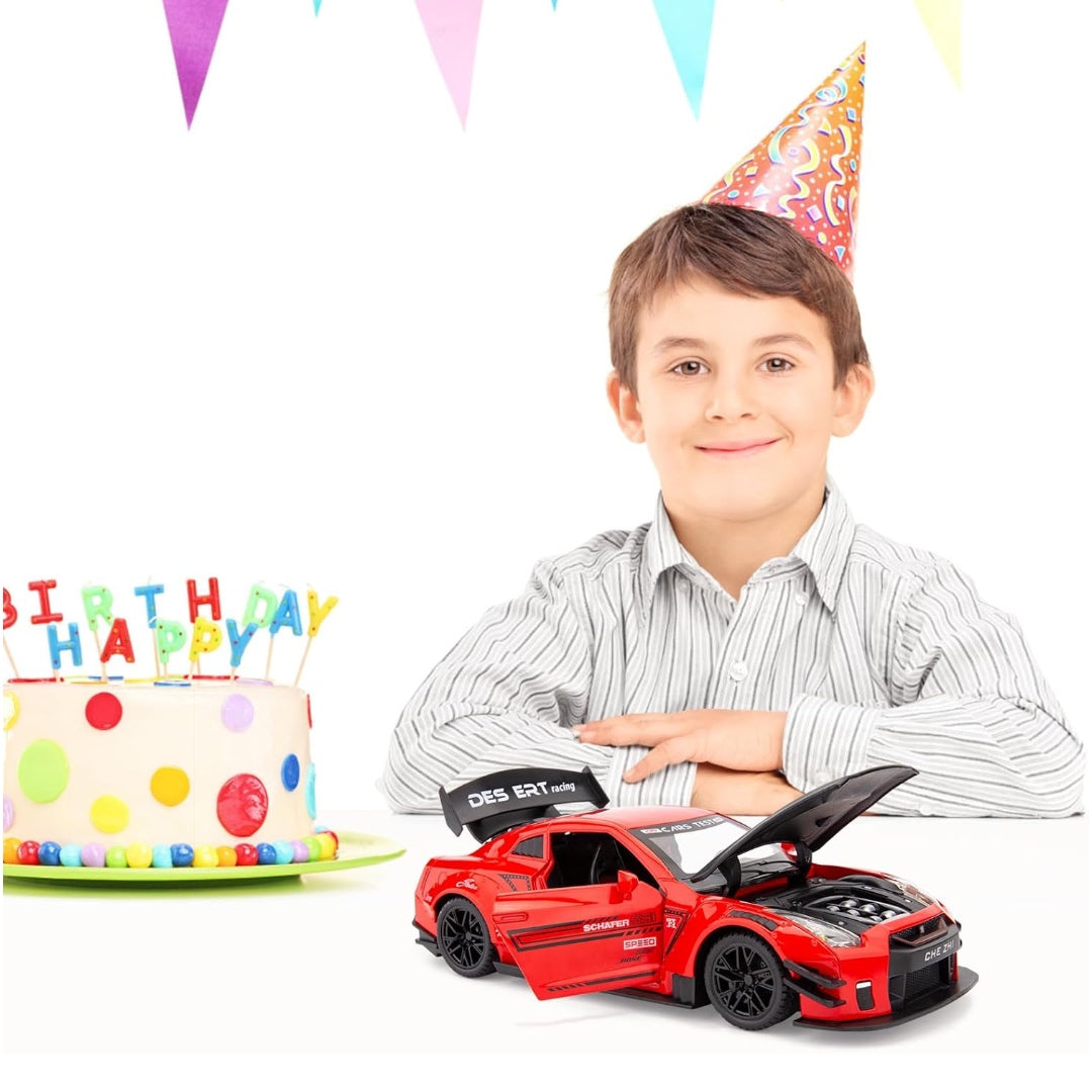 GTR Sports Car Metal Car Toys For Kids 1:24 - Red