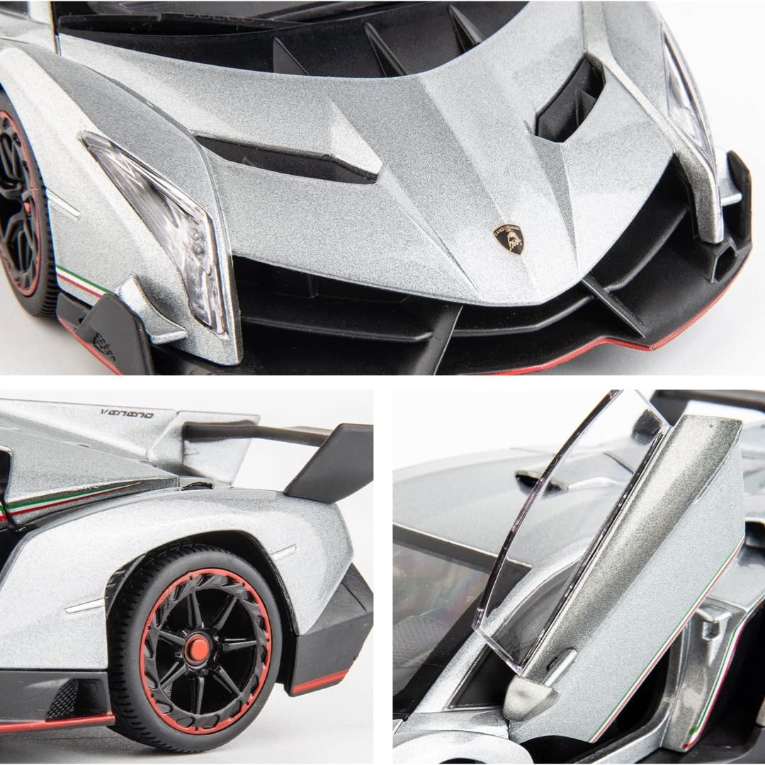 Lamborghini Venom Metal Car Toys For Kids 1:24 - Silver