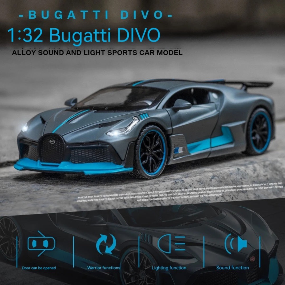 Bugatti Divo Metal Car Toys For Kids 1:32 - Black