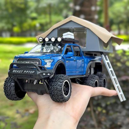 Ford Raptor F150 Rv Metal Car Toys For Kids 1:24 - Blue