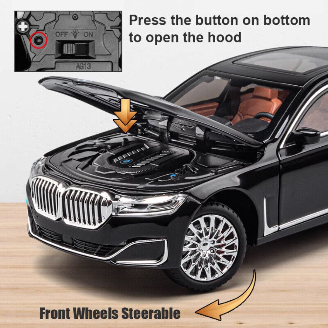 BMW 7 Series 760Li Metal Car Toys For Kids 1:24 - Black