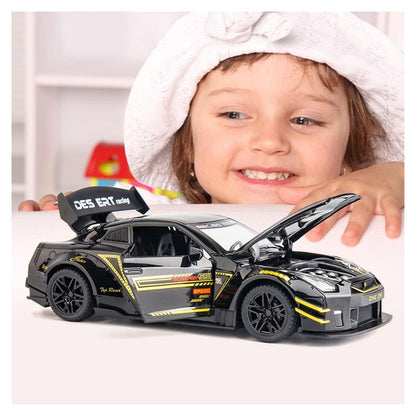 GTR Sports Car Metal Car Toys For Kids 1:24 - Black