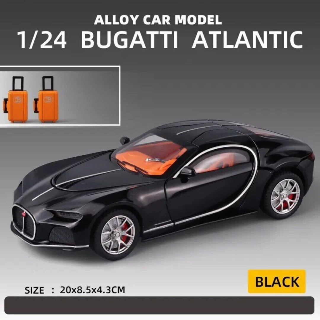 Bugatti Atlantic Metal Car Toys For Kids 1:24 - Black