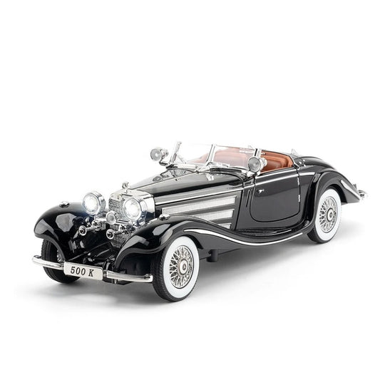 Mercedes Benz 500K Metal Car Toys For Kids 1:24 - Black