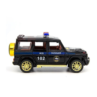 Mercedes-Benz G Wagon Police Metal Car Toys For Kids 1:32 [Black]