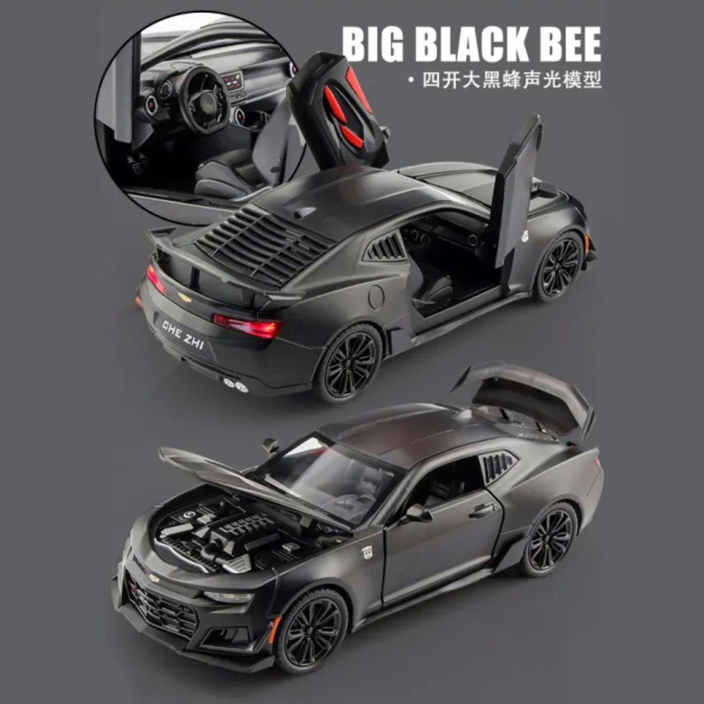 Chevrolet Bumblebee Metal Car Toys For Kids 1:24 - Black