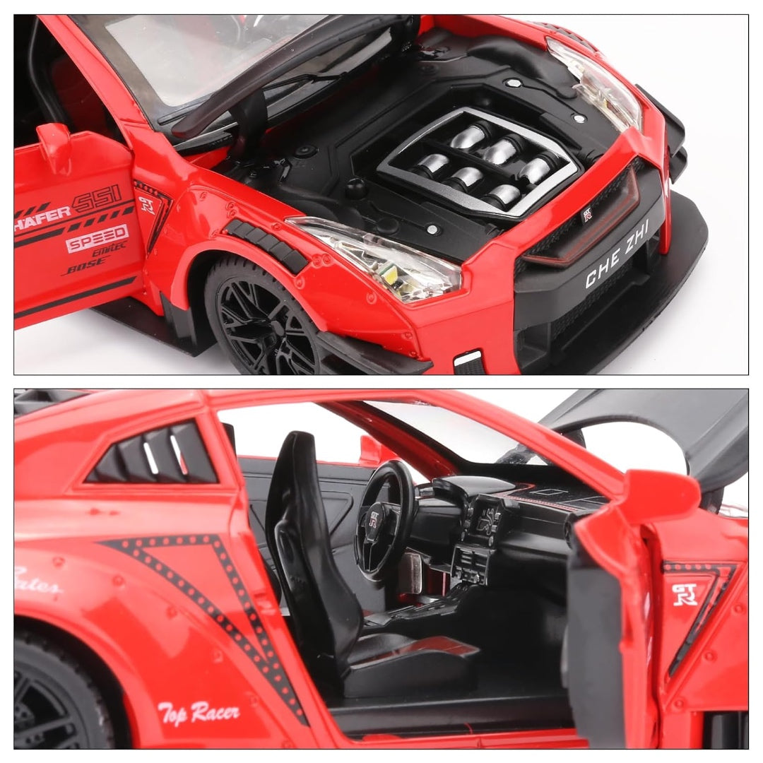 GTR Sports Car Metal Car Toys For Kids 1:24 - Red