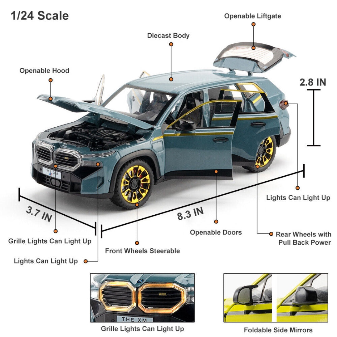 BMW Xm Metal Car Toys For Kids 1:24 - SkyBlue