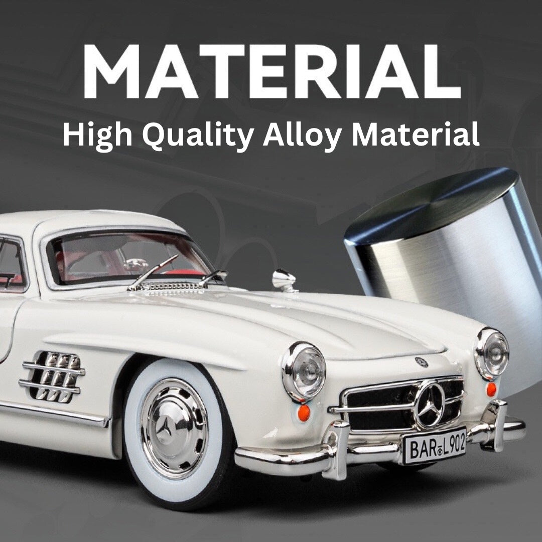 Mercedes Benz 300Sl Metal Car Toys For Kids 1:24 - White