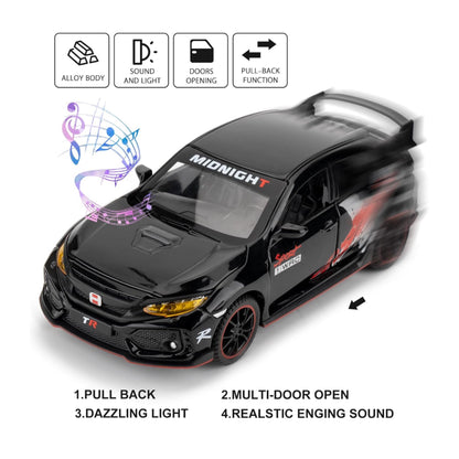 Honda Civic Type-R Car Metal Car Toys For Kids 1:32 - Black