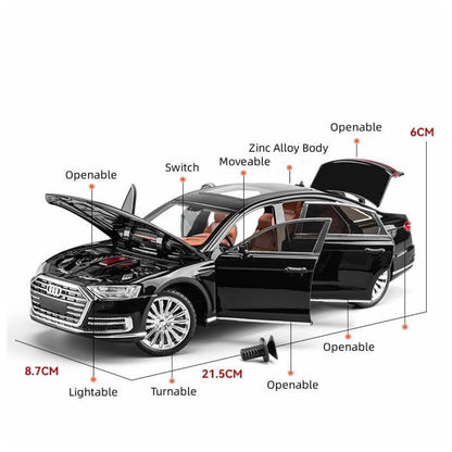 Audi A8 Metal Car Toys For Kids 1:24 - Black