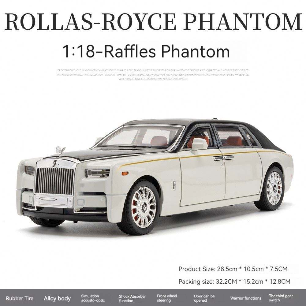 Rolls Royce Phantom Metal Car Toys For Kids 1:18 - White