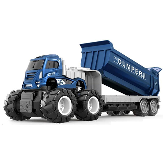 Dumper Truck Diecast Alloy Construction Metal Truck Toys for Boys and Girls - Blue