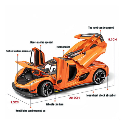 Koenigsegg One Metal Car Toys For Kids 1:24 - Orange