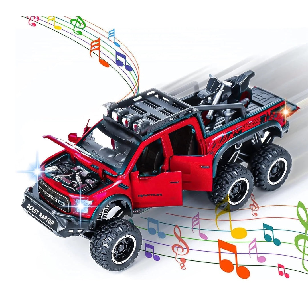 Ford Raptor F150 Metal Car Toys For Kids 1:24 [Red]