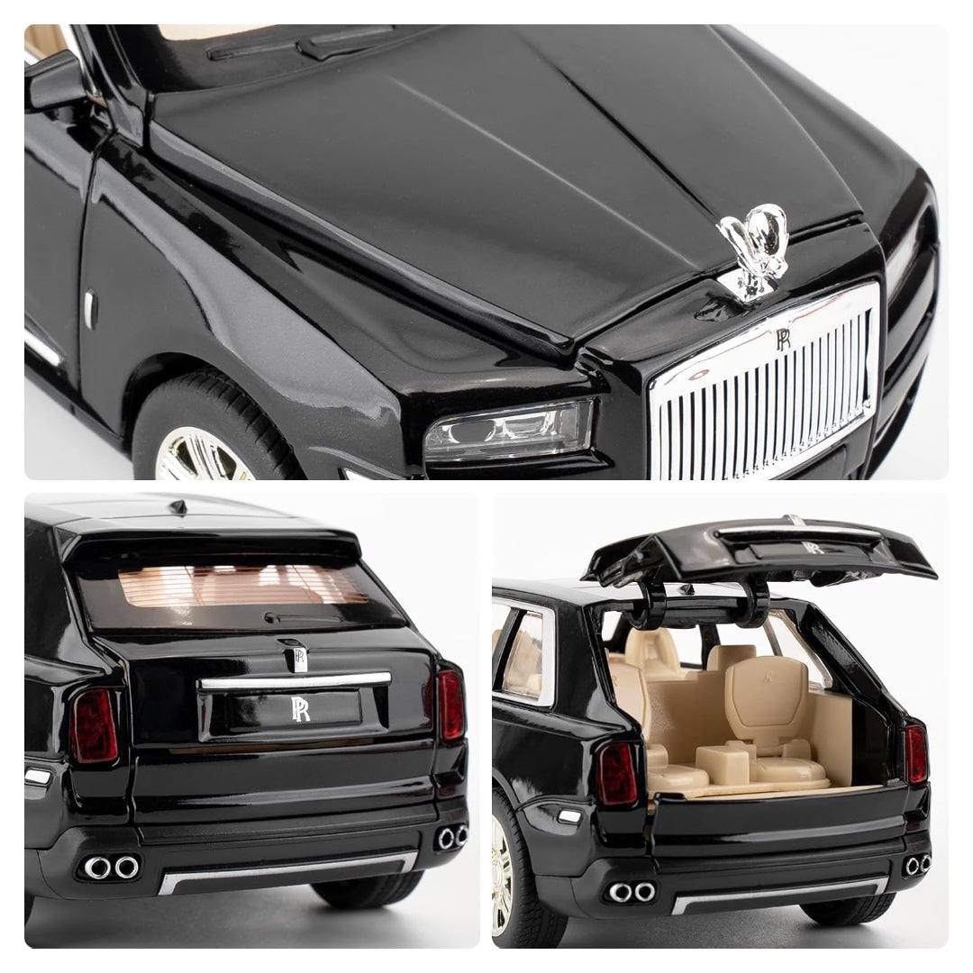 Rolls Royce Cullinan Model Metal Car Toys For Kids 1:24 - Black