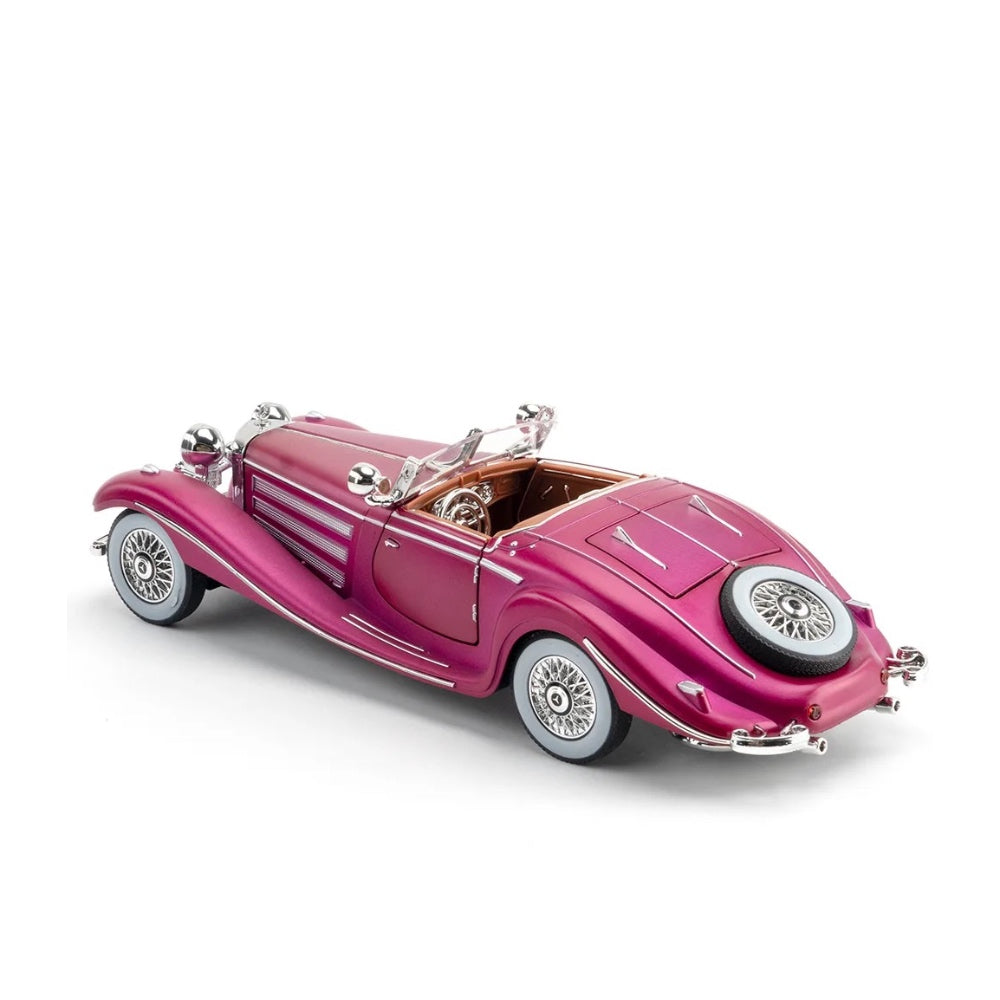 Mercedes Benz 500K Metal Car Toys For Kids 1:24 - Pink