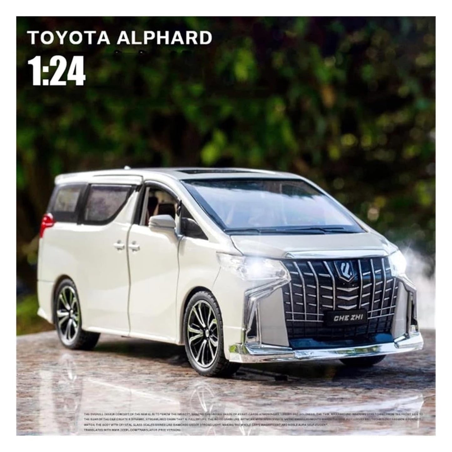 Toyota Alphard Metal Car Toys For Kids 1:24 - White