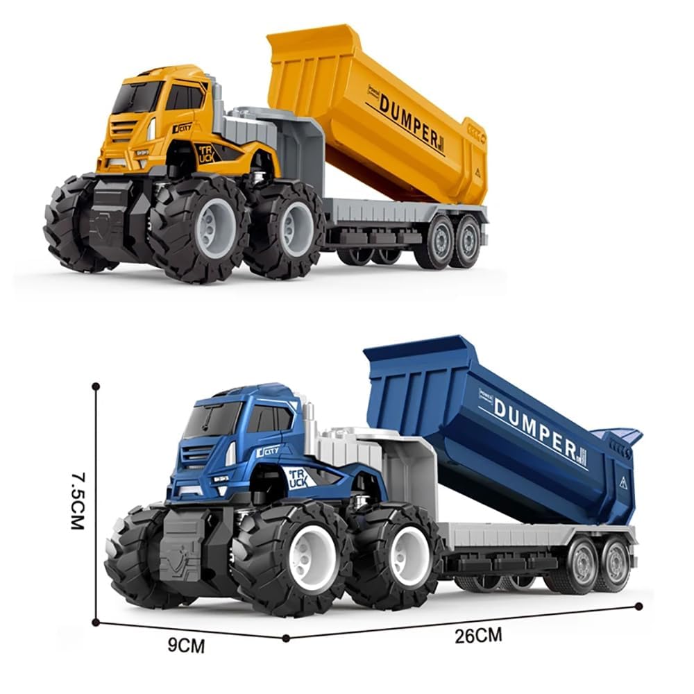 Dumper Truck Diecast Alloy Construction Toys for Boys and Girls - Yellow