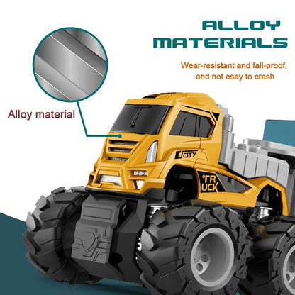 Dumper Truck Diecast Alloy Construction Toys for Boys and Girls - Yellow