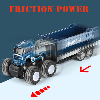 Dumper Truck Diecast Alloy Construction Metal Truck Toys for Boys and Girls - Blue