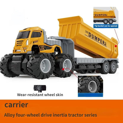 Dumper Truck Diecast Alloy Construction Toys for Boys and Girls - Yellow