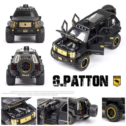 George Patton Metal Car Toys For Kids 1:24 - Black