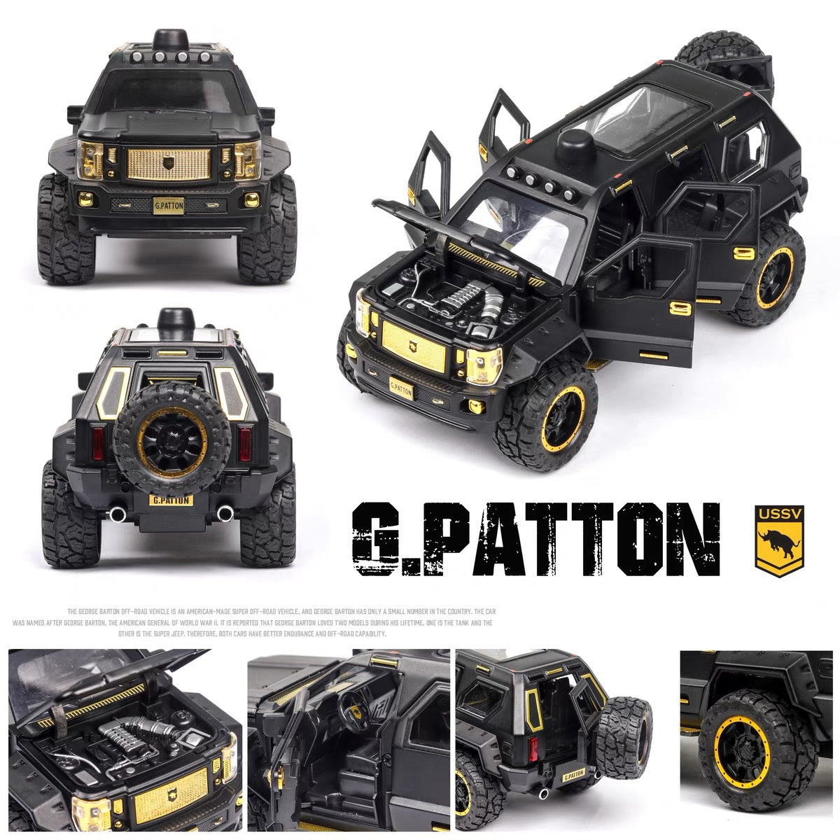 George Patton Metal Car Toys For Kids 1:24 - MateBlack