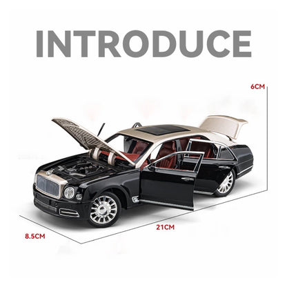 Bentley Mulsanne Metal Car Toys For Kids 1:24 - Golden