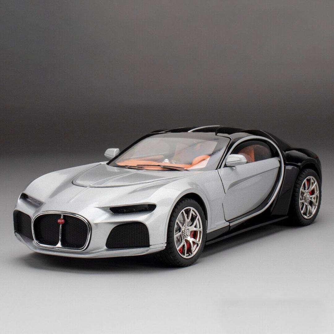 Bugatti Atlantic Metal Car Toys For Kids 1:24 - Silver