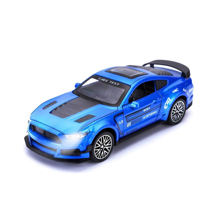 Ford Mustang Gt500 Metal Car Toys For Kids 1:32 - Blue