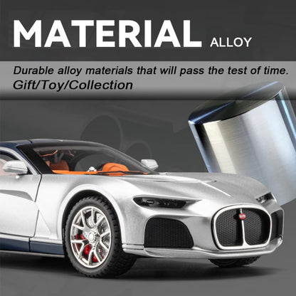 Bugatti Atlantic Metal Car Toys For Kids 1:24 - Silver