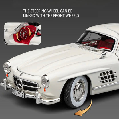 Mercedes Benz 300Sl Metal Car Toys For Kids 1:24 - White