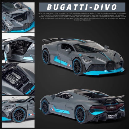 Bugatti Divo Metal Car Toys For Kids 1:32 - Black