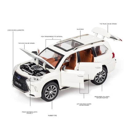 Lexus Lx570 Metal Car Toys For Kids 1:24 - White